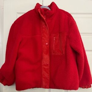 Red teddy bear jacket by Love Tree
